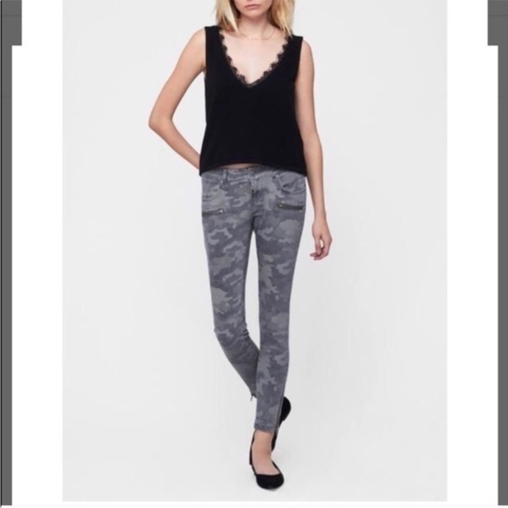 Anine Bing Camo Moto Jeans 27
